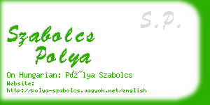 szabolcs polya business card
